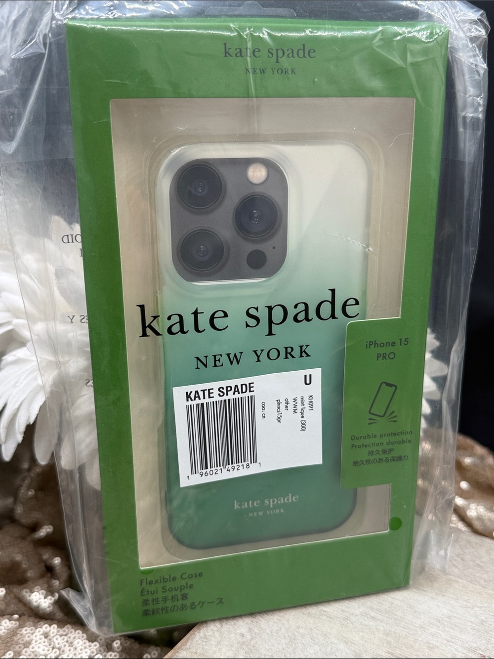 kate spade New York Green Ombré iPhone 15 Pro Case
